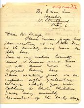 Mary Neal letter to Cecil Sharp 1909