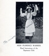 Signed portrait of Florrie Warren from the Esp�rance Club Book, Part I