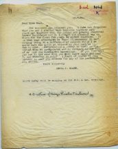 Letter of reconciliation from Cecil Sharp to Mary Neal