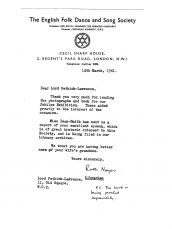 Letter to Fred Pethick-Lawrence 