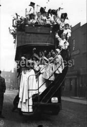 Mary Neal on a Bus with Children in London